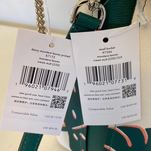 Kate Spade Purse & wallet Monstera Leaves Small Bucket Bag new - Picture 5 of 12